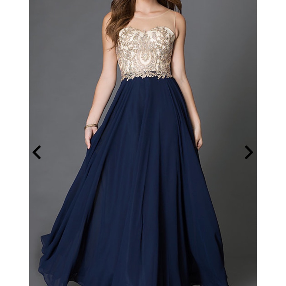 🌟✨Navy blue and gold dress💙